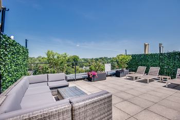 Rooftop with lounge area at nw apartments